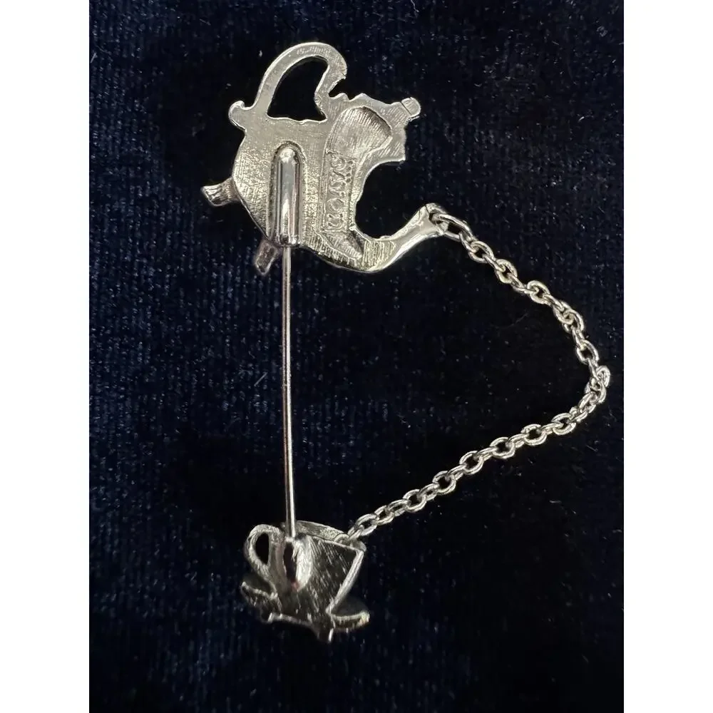 1981 Avon Colonial Tea pot Pin Chatelaine Brooch